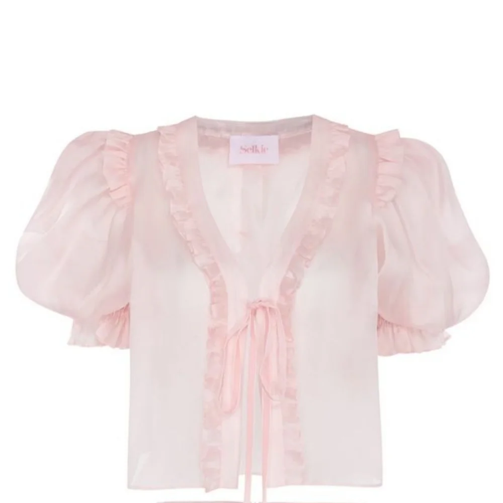 Selkie The Silk Satin Paper Doll Blouse Peach - Picture 7 of 16